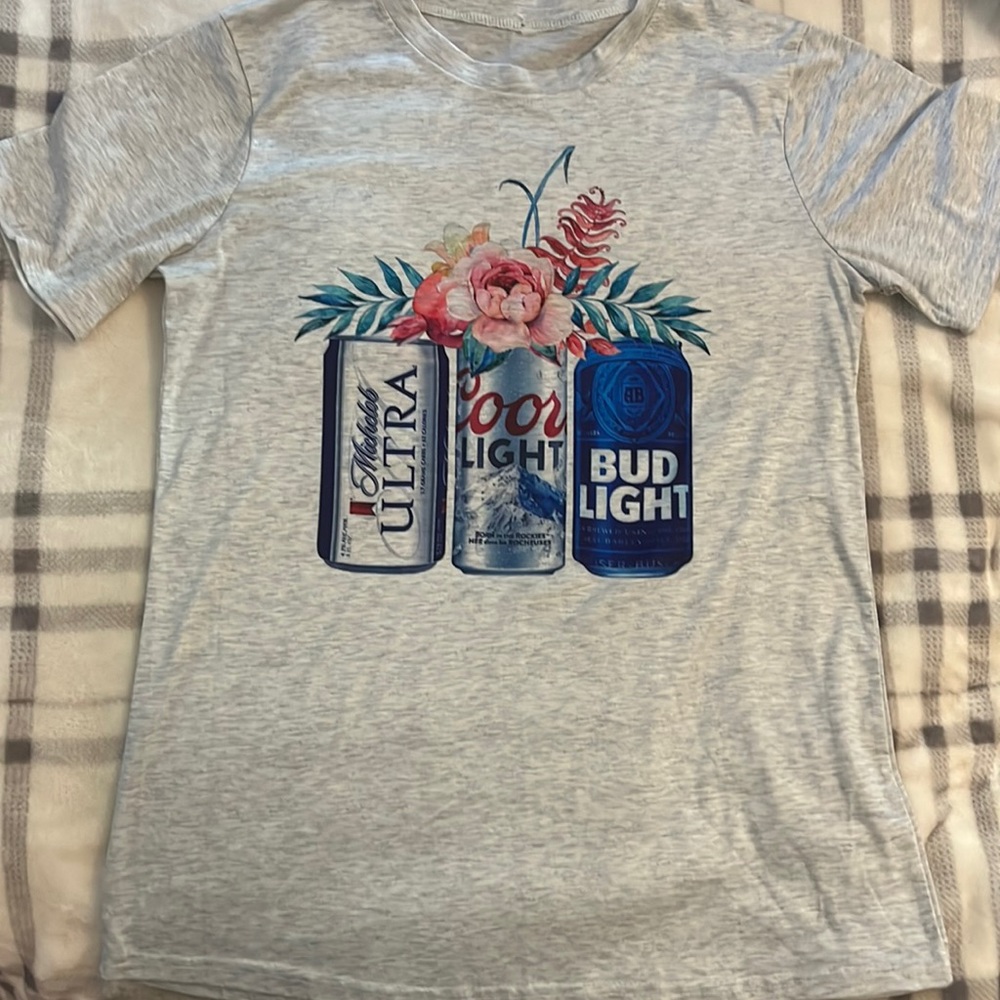Beer can floral logo boutiquetee